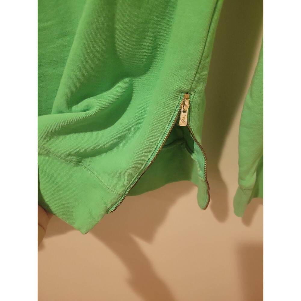 Lilly Pulitzer Luxletic Beach Comber Pullover Terry Sweatshirt Zip Side Green S - Picture 5 of 8
